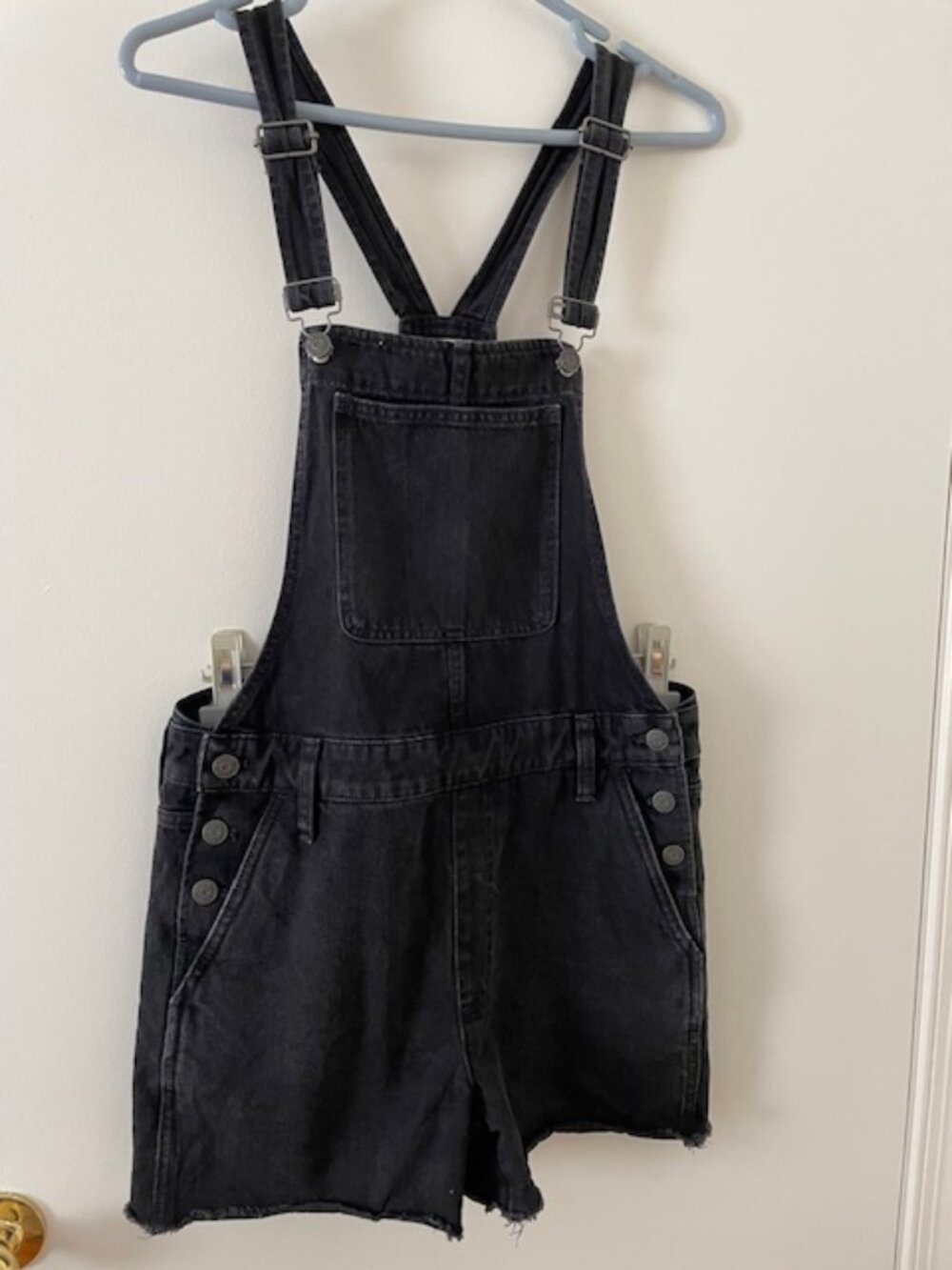 Madewell Womens Black Denim Short Overalls - Size M